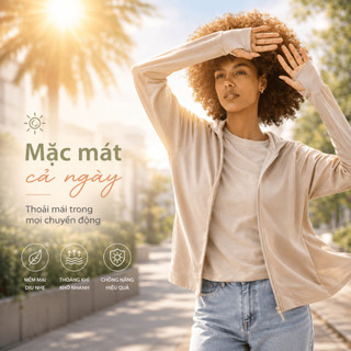 Áo Khoác Chống Nắng Nữ UV Quick Dry Cool | Khô Nhanh - Thoáng Khí - Không Dính Lưng