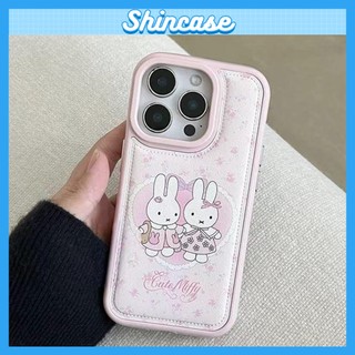 Ốp Lưng iPhone Da Mềm Viền Chỉ Miffy Cute Chống Sốc, Bảo Vệ Camera - iP X/XS/11/12/13/14/15/16/17/Plus/Pro/Max