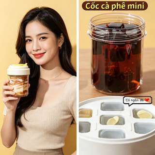 Cốc Cà Phê Đá Lạnh Kèm 450ml Cà phê đá tự do Có Nắp Niêm Phong Khay Đá Khuôn Cốc Nước Cốc Đá Chống Rò Rỉ Uống Nhựa