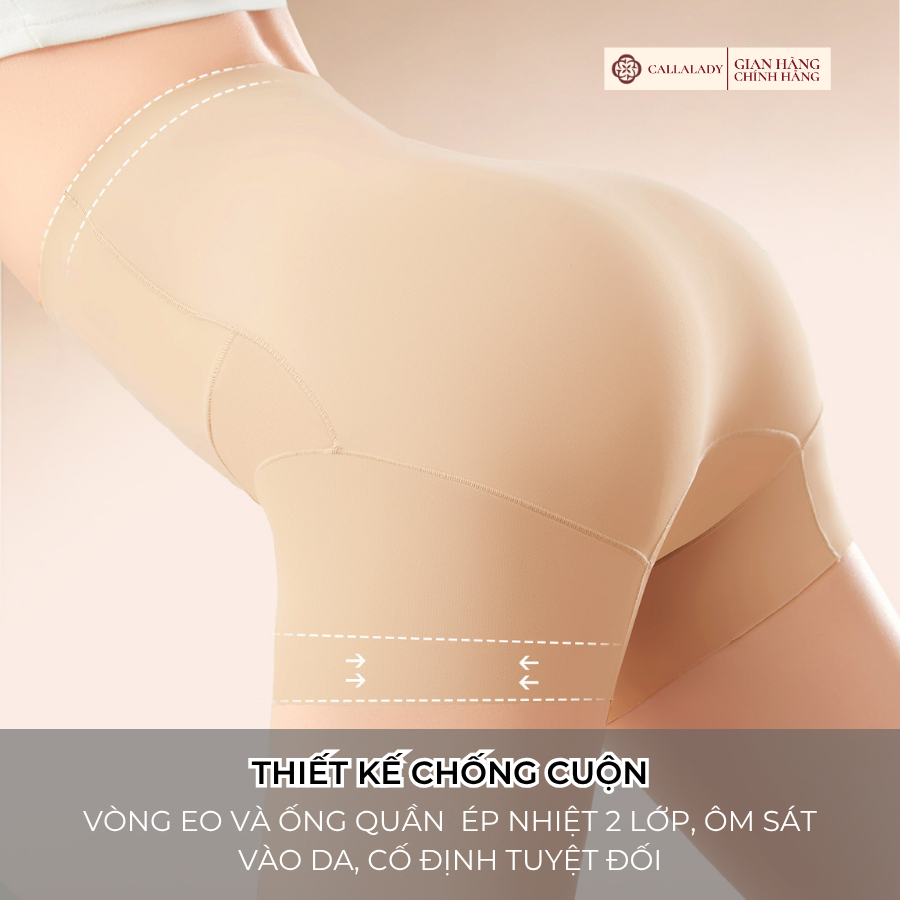 Quần bảo hộ mặc váy Callalady, không cuộn, không lộ viền, tàng hình, cạp cao gen bụng chất su lạnh thông thoáng 38