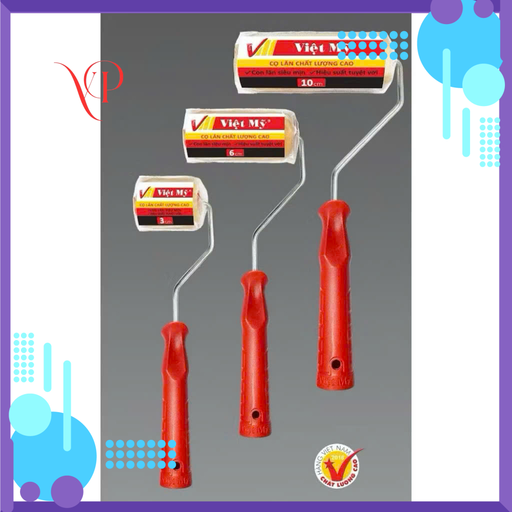 Cọ lăn sơn mini Việt Mỹ 10cm - Sử dụng cho các loại sơn - Cho bề mặt siêu mịn