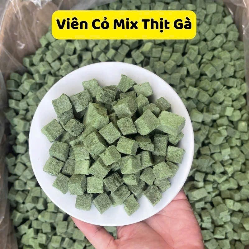 Viên Gà & Cỏ Mèo Sấy Khô Cao Cấp Cho Chó & Mèo