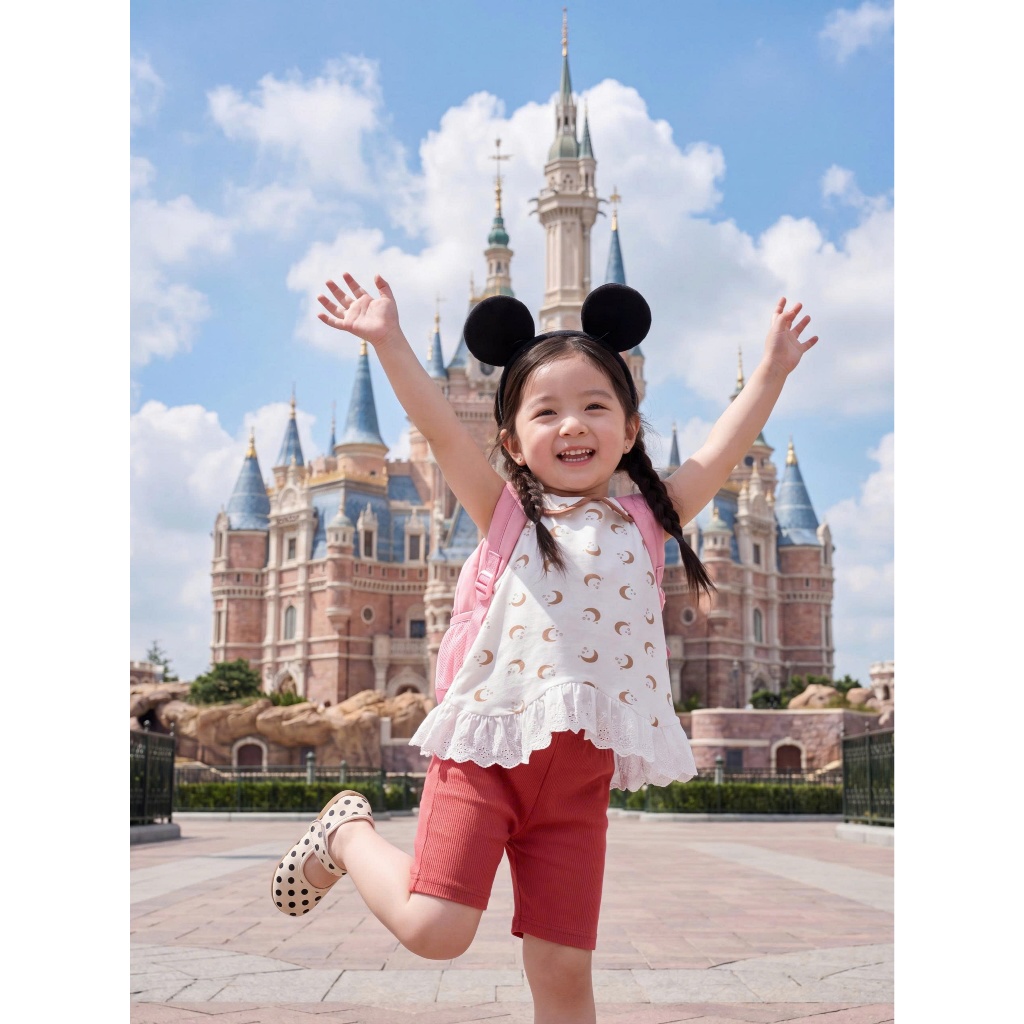 Set bộ cộc tay bé gái cổ lá Miniumbaby mix nơ viền áo ren điệu đà, chất vải cotton mềm mát SB2737