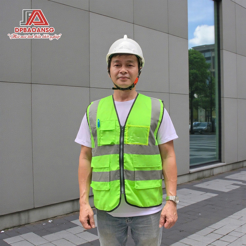 ÁO GILE BẢO HỘ TÚI HỘP CÓ PHẢN QUANG - ÁO GILE KAKI VÀNG/XANH DƯƠNG/CHUỐI CHO KỸ SƯ CÔNG NHÂN XÂY DỰNG KỸ THUẬT VỆ SINH