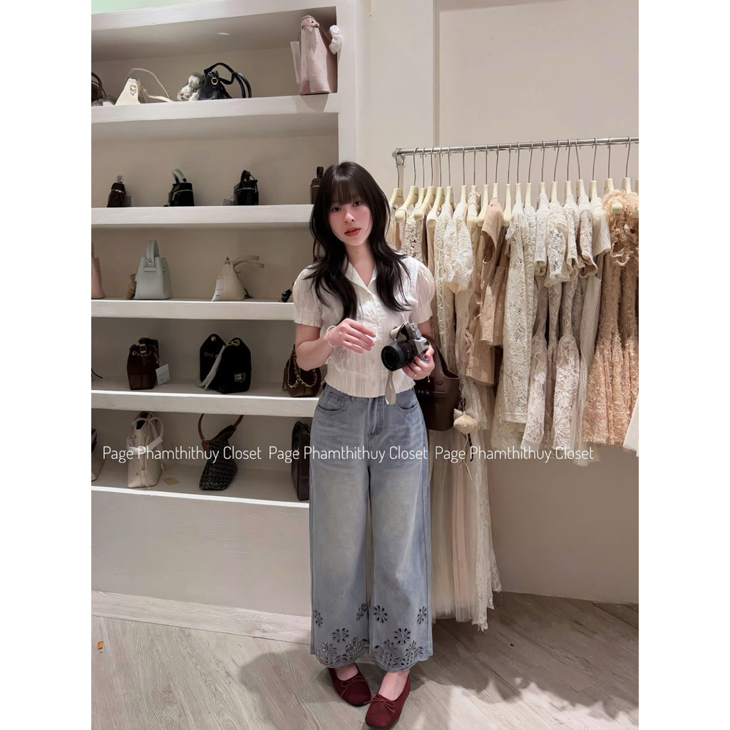 [𝐒𝐮𝐙𝐲] Quần Jeans Mềm Gấu Hoa QCCC (Dài 92cm)