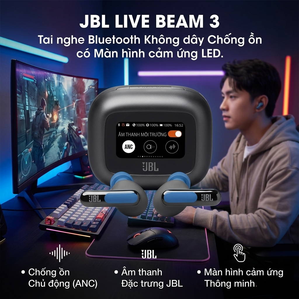 Tai Nghe JBL LiveBeam 3 Hàng Mới 100% Bảo Hành Chính Hãng