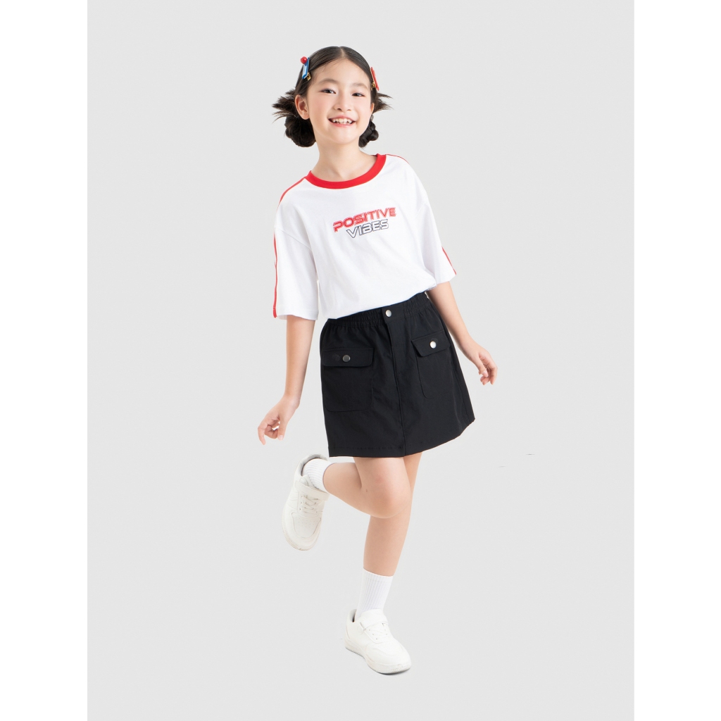 Quần short giả váy bé gái CANIFA cạp chun co giãn phối túi hộp mặc đi học, đi chơi 1BS26S006