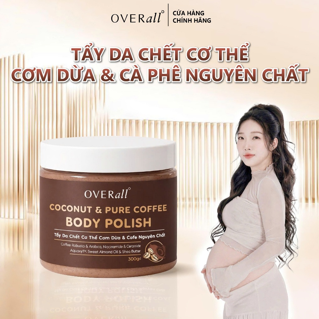 Tẩy Da Chết Body Cơm Dừa & Cà Phê Nguyên Chất Phù Hợp Da Khô Thiếu Ẩm Mịn Mướt Đều Màu OVERall 300ml