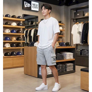 Quần Short New Era MLB NY Túi Hộp Nam Nữ Unisex - Quần Thun Nỉ Da Cá Form Rộng Basic Mùa Hè