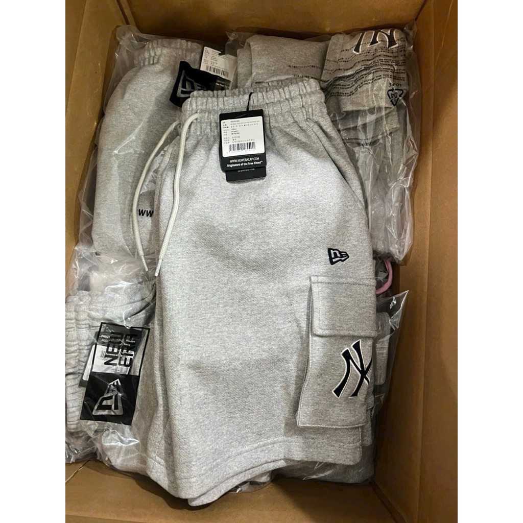 Quần Short New Era MLB NY Túi Hộp Nam Nữ Unisex - Quần Thun Nỉ Da Cá Form Rộng Basic Mùa Hè