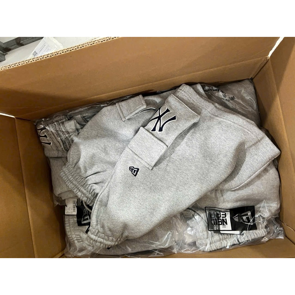 Quần Short New Era MLB NY Túi Hộp Nam Nữ Unisex - Quần Thun Nỉ Da Cá Form Rộng Basic Mùa Hè