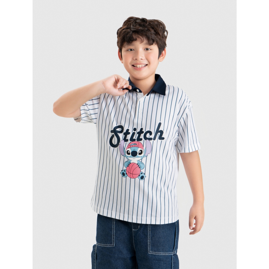 Áo polo unisex trẻ em CANIFA cổ bẻ cộc tay in họa tiết 3TP26C001