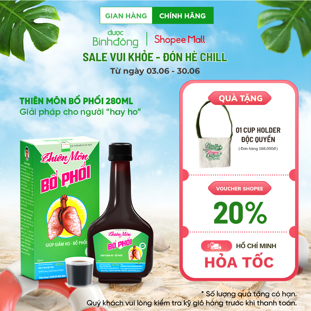Thiên Môn Bổ Phổi Bình Đông Giúp giảm ho, Bổ phổi Chai 280ml