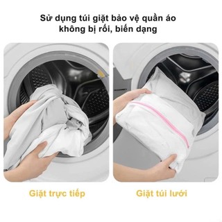 Túi lưới giặt đồ đa năng đựng quần áo đồ lót có khóa kéo trong máy giặt, túi lưới phân loại quần áo khi đi du lịch
