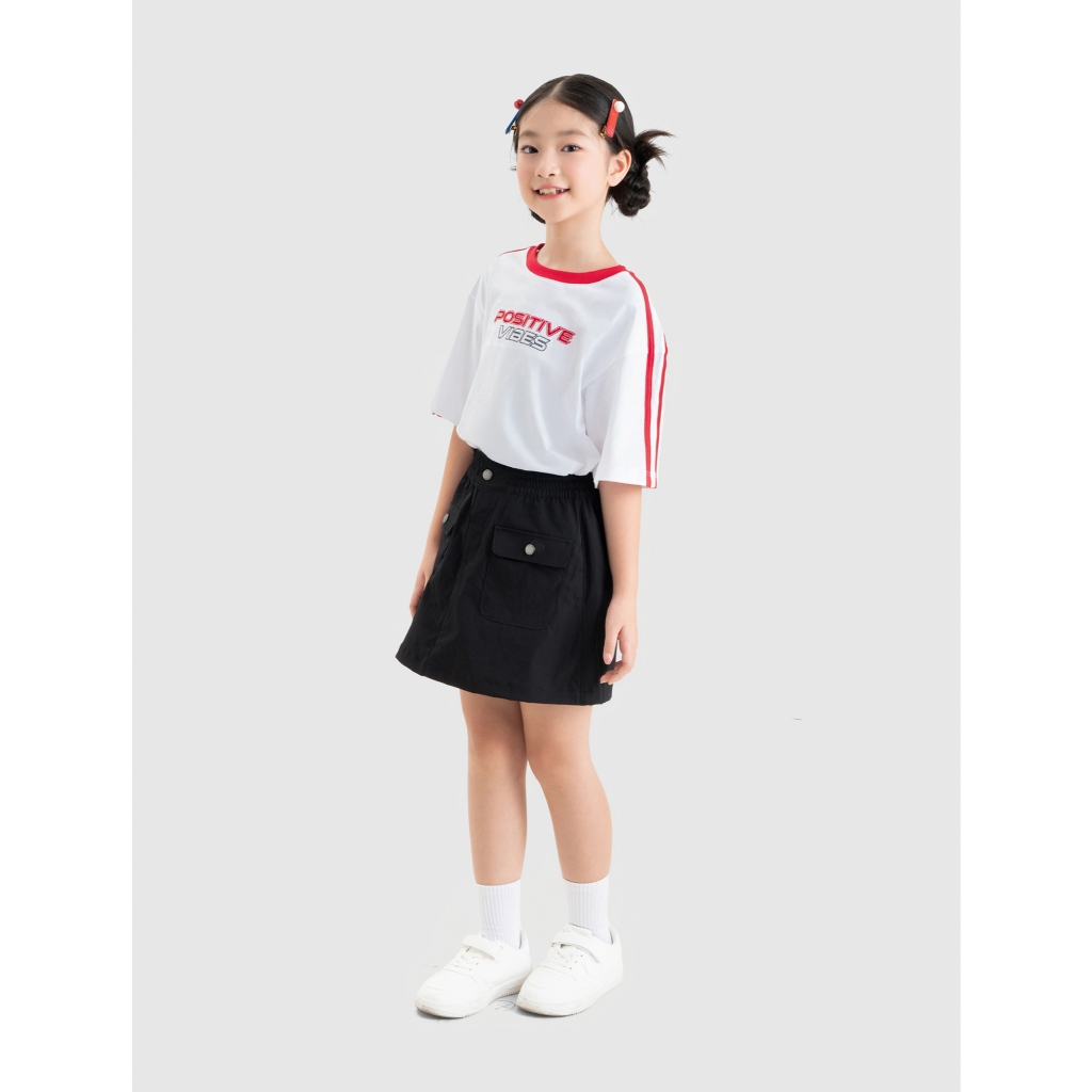 Áo phông unisex trẻ em CANIFA áo thun 100% cotton cộc tay phối màu in họa tiết 3TS26S007