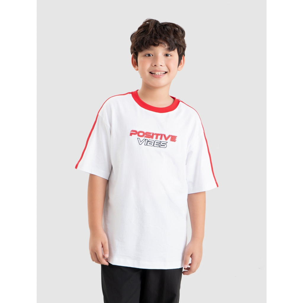 Áo phông unisex trẻ em CANIFA áo thun 100% cotton cộc tay phối màu in họa tiết 3TS26S007