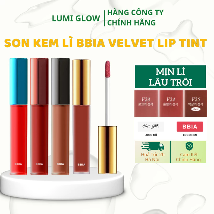 Son kem lì BBia Last Velvet Lip Tint Mịn Môi Son bbia Lâu Trôi Chuẩn Màu Chính Hãng