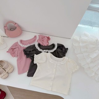 Áo hè trẻ em, Áo tay bồng cổ ren nhiều màu bé gái 9-26kg A587 Tiểu Yến KID