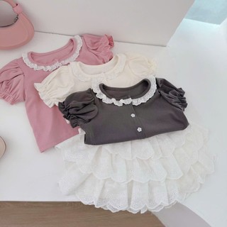 Áo hè trẻ em, Áo tay bồng cổ ren nhiều màu bé gái 9-26kg A587 Tiểu Yến KID