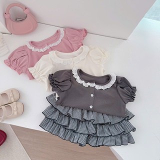 Áo hè trẻ em, Áo tay bồng cổ ren nhiều màu bé gái 9-26kg A587 Tiểu Yến KID