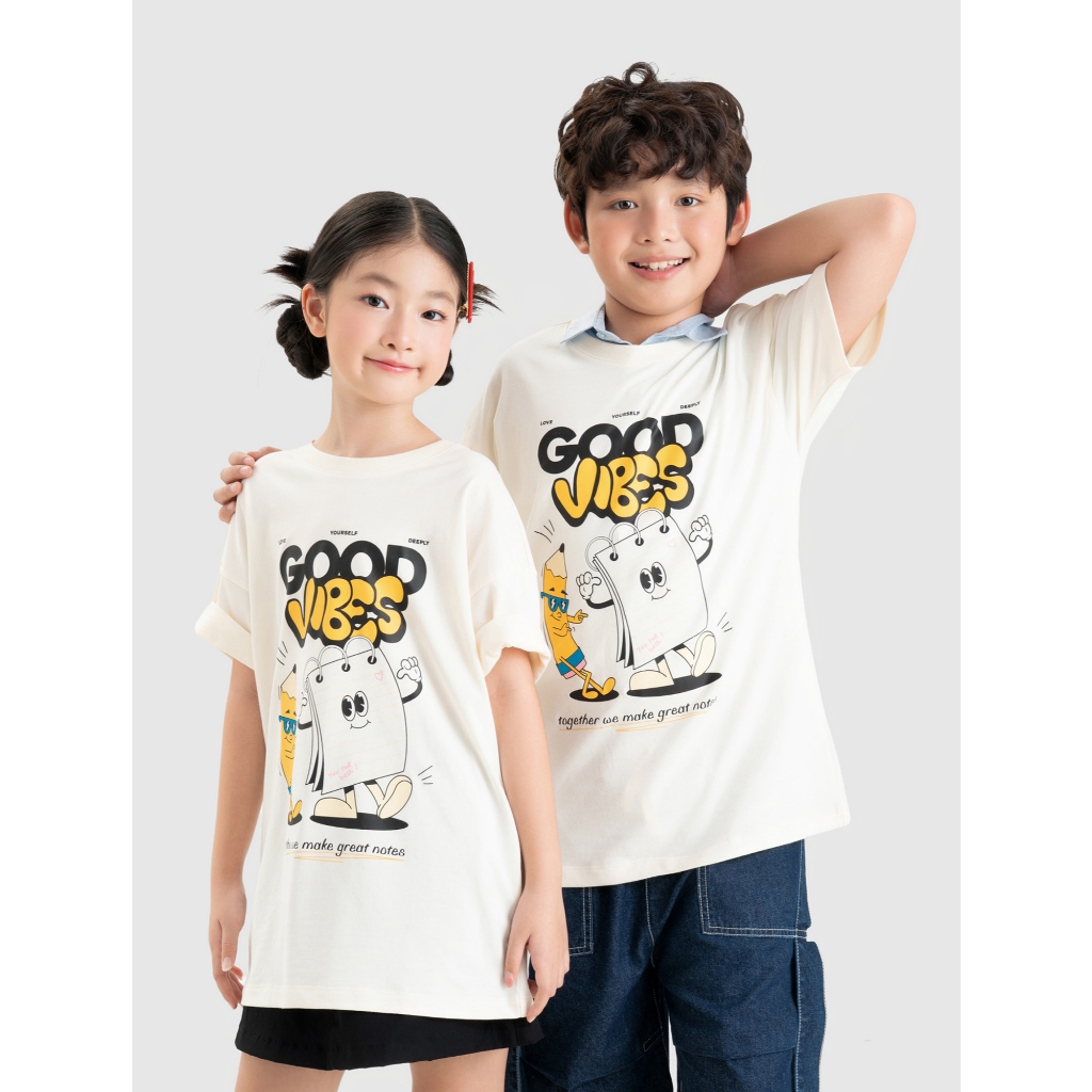 Áo phông unisex trẻ em CANIFA cổ tròn ngắn tay 3TS26S010