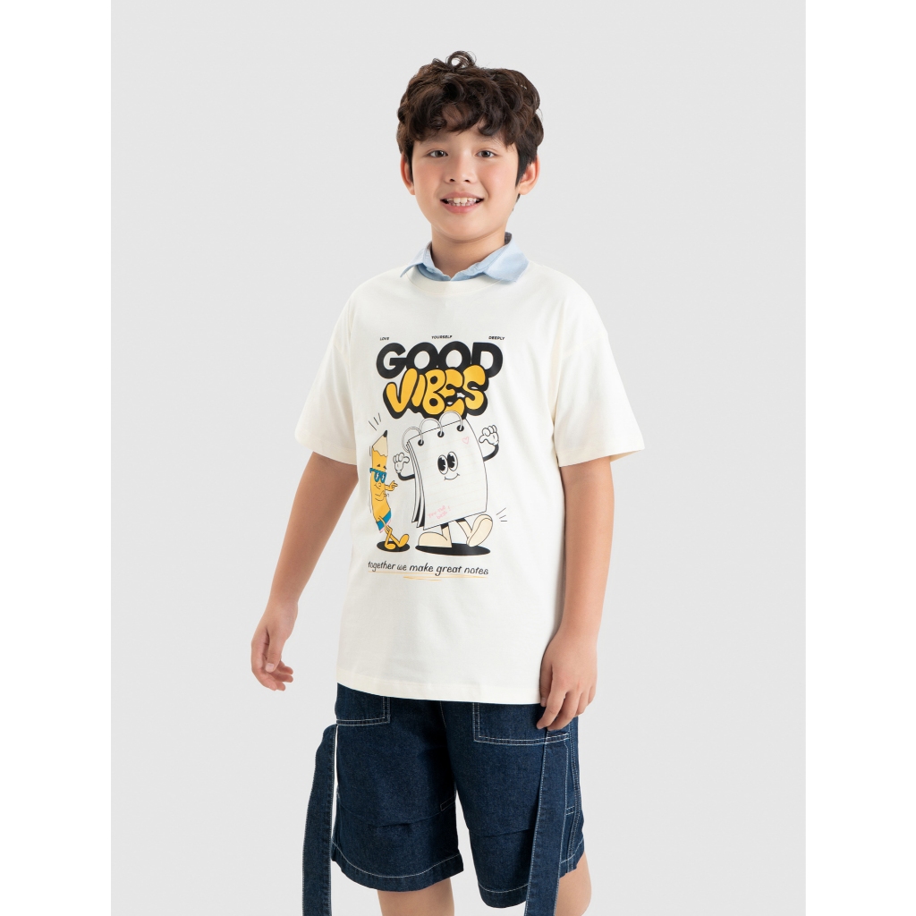 Áo phông unisex trẻ em CANIFA cổ tròn ngắn tay 3TS26S010
