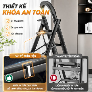Thang gấp gọn Thang Chữ A Thang Nhôm Gấp Gọn 3-8 Bậc Tải Trọng 500kg Thang kim loại