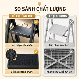 Thang gấp gọn Thang Chữ A Thang Nhôm Gấp Gọn 3-8 Bậc Tải Trọng 500kg Thang kim loại
