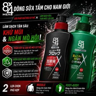 8x4 Men Medicated Body Wash Refill Set for Men (2-Pack)/ Direct from JAPAN