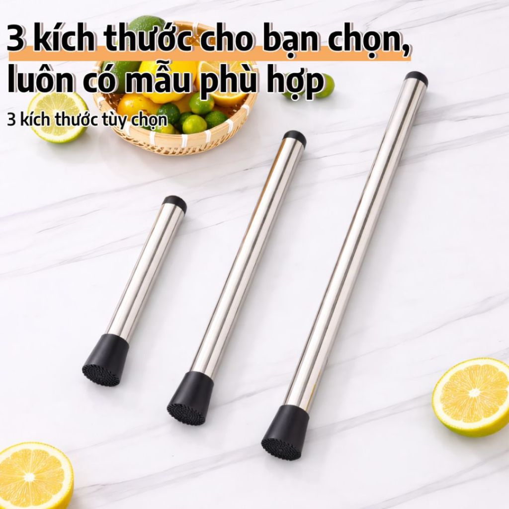 Chày Dầm Hoa Quả Inox ALOHOME – Chày Ép Trái Cây, Dụng Cụ Pha Chế Đồ Uống Cán Inox Chắc Chắn