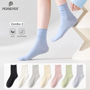 Tất vớ nữ mùa hè màu pastel nhẹ nhàng, sợi dệt kim mềm mịn thoáng khí co giãn 4 chiều - Ekiu Shop