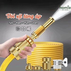 Vòi Nước Tăng Áp 3 Chế Độ Kèm Dây 5m-10m-15m-20m Tưới Cây Rửa XeTiện Dụng