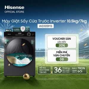 Máy Giặt Sấy Cửa Trước Hisense Inverter 10.5 kg/7kg WD105M3 - Giặt AI | Diệt Khuẩn - BH 3 Năm - Miễn Phí Giao Hàng