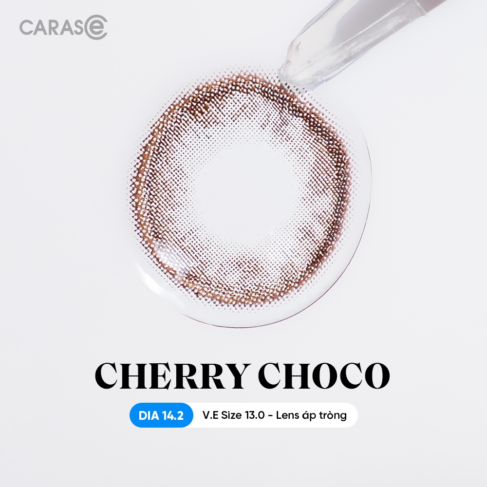 [1 chiếc] Kính Áp Tròng Khóa Ẩm 10H 3 Tháng Màu Nâu Choco CARASE, Lens Cận S CHERRY CHOCO ( 1 chiếc)