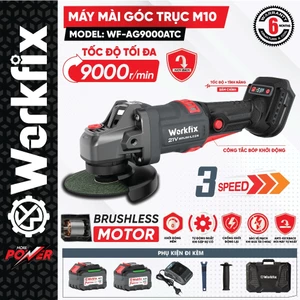 Máy mài góc Workfix WF-AG9000ATC, Có aniti_kickback, Chống khởi động lại, Chống sốc đá - Ép tải >80A