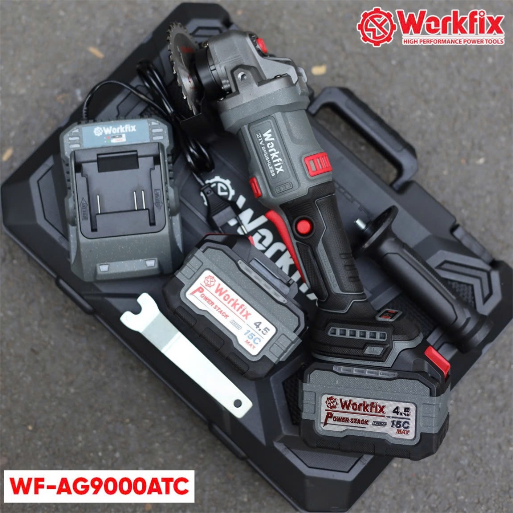 Máy mài góc Workfix WF-AG9000ATC, Có aniti_kickback, Chống khởi động lại, Chống sốc đá - Ép tải >80A