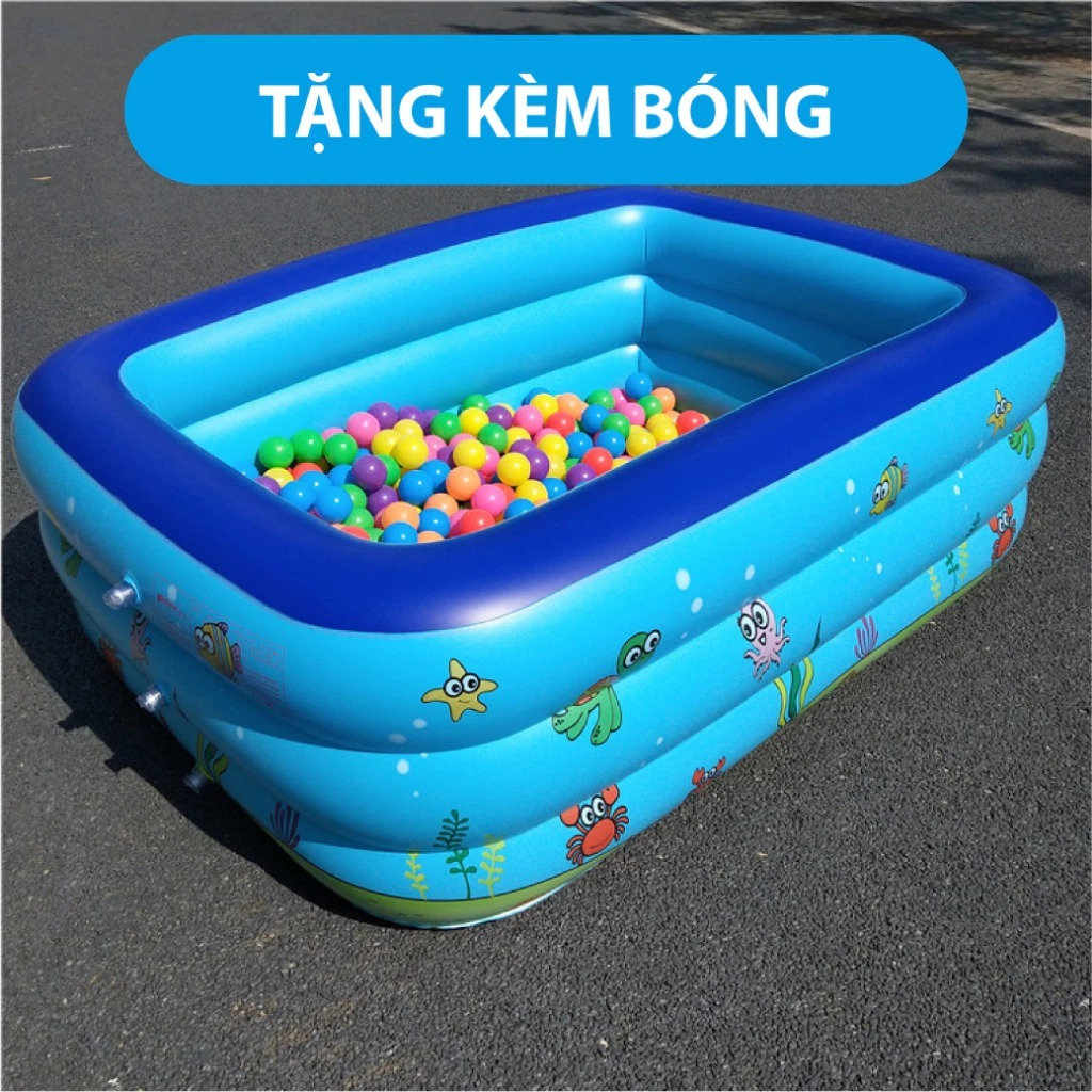 Bể bơi cho bé KAW đáy 2 lớp chống trượt chất liệu PVC cao cấp, độ bền cao - Lỗi 1 đổi 1