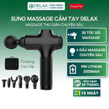 Súng Massage Cầm Tay DELAX, Súng Massage Toàn Thân 6 Đầu, 30 Cấp Độ, Giảm Đau Nhức Cơ Bắp Hiệu Quả DS12