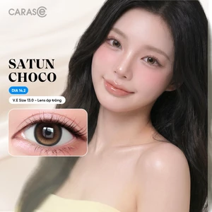Kính áp tròng khoá ẩm 10H 1 Ngày Màu Nâu Choco CARASE, Lens cận SATUN CHOCO
