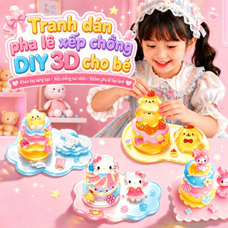 Quà tặng sinh nhật bé gái đồ chơi xếp chồng 3D hình thú cưng dễ thương phát triển tư duy sáng tạo an toàn không mùi