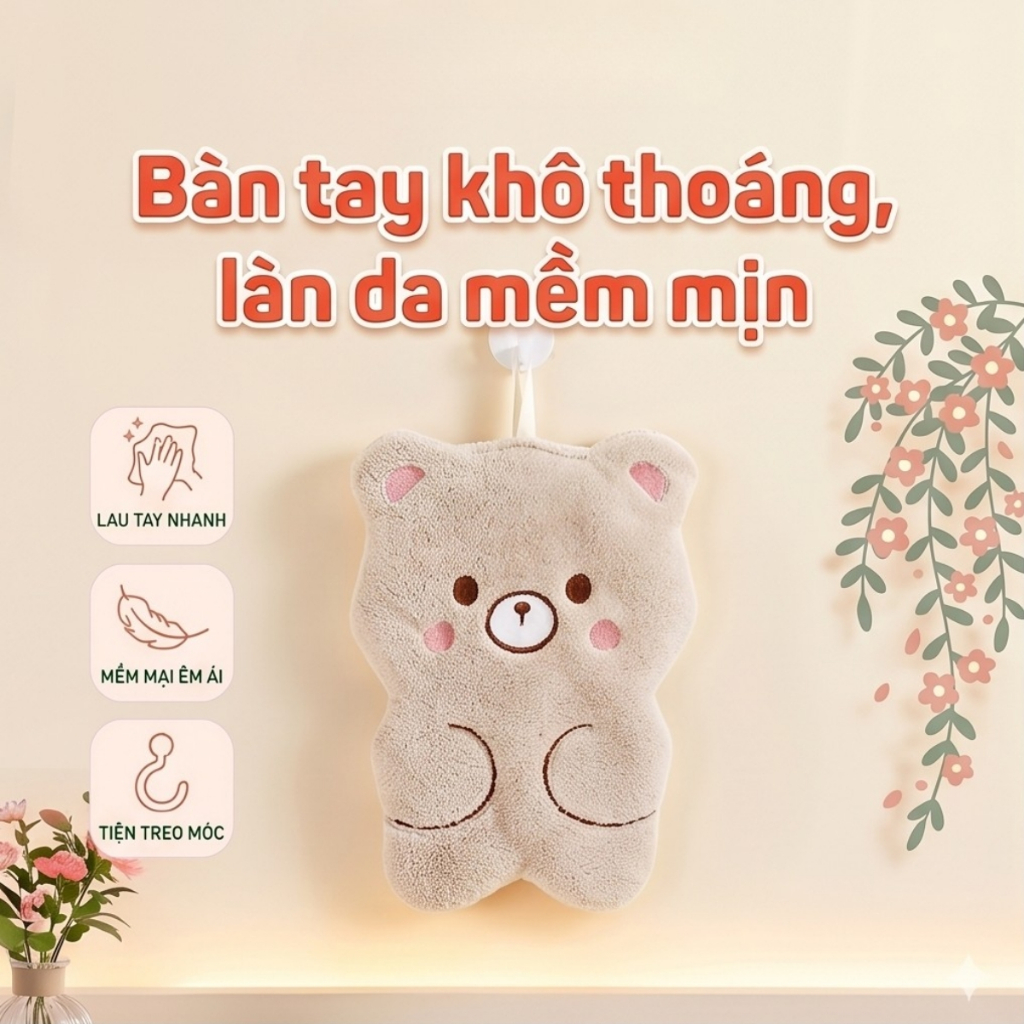 Khăn lau bếp đa năng, khăn lau tay không rụng lông, khăn lau vệ sinh nhà cửa, thấm hút tốt