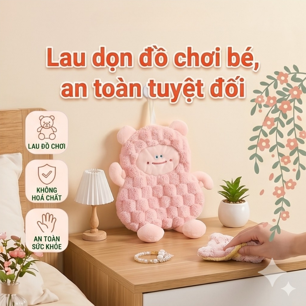 Khăn lau bếp đa năng, khăn lau tay không rụng lông, khăn lau vệ sinh nhà cửa, thấm hút tốt