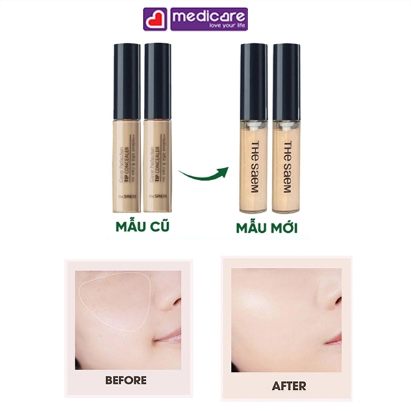 Che Khuyết Điểm THE SAEM Cover Perfection Tip Concealer 6.5g