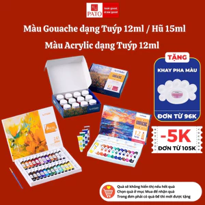 Màu Nước Acrylic Tuýp 12ml Classmate Màu Gouache 24 Màu Chất Mịn Dễ Tán, Độ Che Phủ Cao, Vẽ Đa Chất Liệu