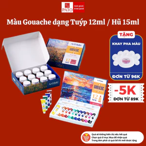 Màu Gouache 12 Màu Dạng Hũ 15ml/ Tuýp 12ml CLASSMATE Có Độ Che Phủ Cao, Màu Bóng, Dễ Dàng Pha Màu