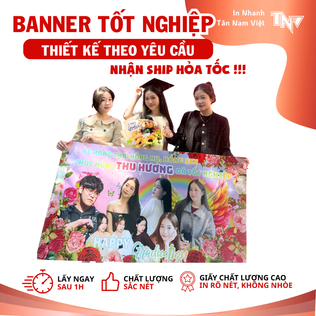 BANNER tốt nghiệp in theo yêu cầu FREE THIẾT KẾ, KHÁCH CẦN GẤP NHẮN SHOP - In Nhanh Tân Nam Việt