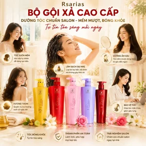 🔥 Dầu Gội Phục Hồi Tóc Hư Tổn Rsarias | Kiểm Soát Dầu | Giảm Gãy Rụng | Dưỡng Ẩm | Mềm Mượt | 750ml