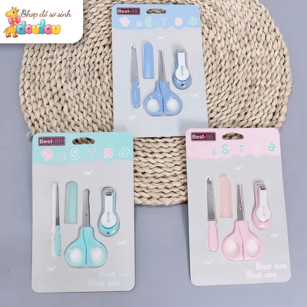 Bộ Bấm Móng Cho Bé Sơ Sinh Cao Cấp An Toàn Tiện Lợi Cắt Dũa Móng Cho Bé 0M+ DouDou