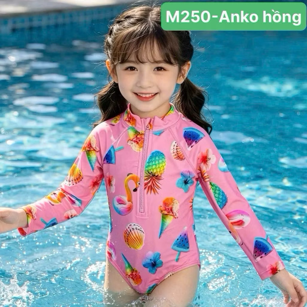 Đồ Bơi Bé Gái Xuất Dư Boi05 3-17kg (3M-5Y), Đồ Tắm Trẻ Em Size Nhí Dễ Thương