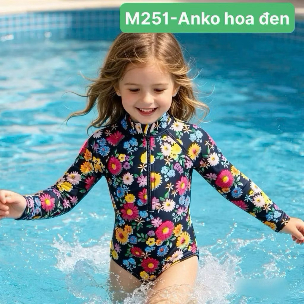 Đồ Bơi Bé Gái Xuất Dư Boi05 3-17kg (3M-5Y), Đồ Tắm Trẻ Em Size Nhí Dễ Thương